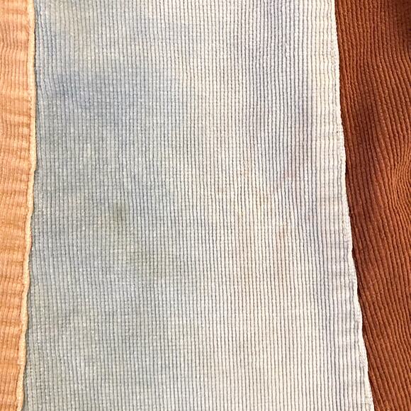 Vintage 90s Ruth Corduroy Patchwork Midi Skirt Striped Cotton Brown Blue - Picture 8 of 11